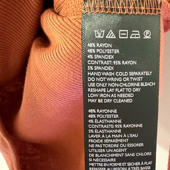 💜FREE PEOPLE Ribbed Rust Orange Turtleneck Bodysuit Womens S Soft Layering - Picture 4 of 6